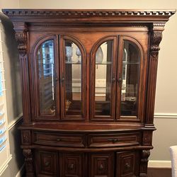 Cherry wood China cabinet