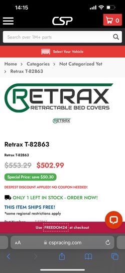 Retrax T-Rails for Tonneau Cover (T-82863)