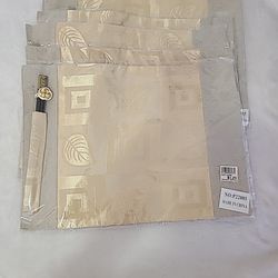 Asian Placemats & Chopsticks  Set Shiny Beige Table Setting For 7 New 16"x11.5"