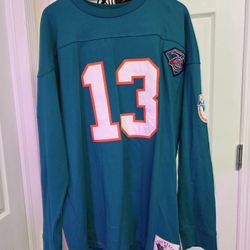 Mitchell & Ness Miami Dolphins Dan Marino #13 Throwbacks Long Sleeve Shirt (XLT)