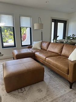 Leather ottoman