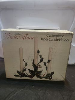 Boston Warehouse "Winter Flora" Centerpiece Taper Candle Holder