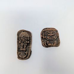Vintage Peruvian/Inca Clay Pendants (2)