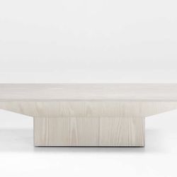 Crate And Barrel “Icon Rectangular Pine Wood Coffee Table”