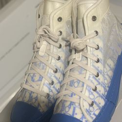  Dior B23 High Top, Blue And White, Size:45 Us:12 