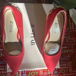 Beautiful Lady’s Red High Heel Shoes. 