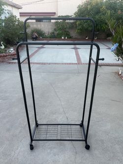 DOBle clothes rack with Brake wheels