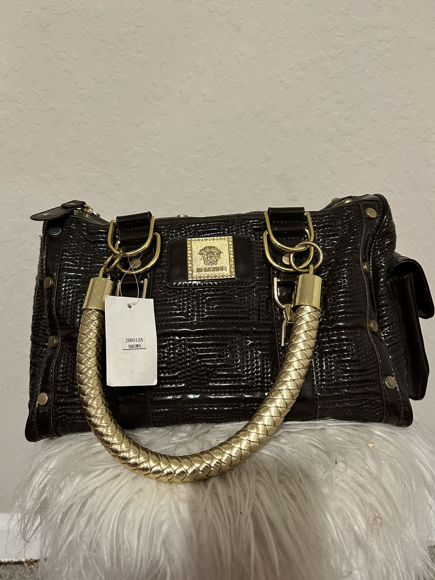 Gold &Burgundy Handbag