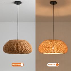 Parrot Uncle 19" Walter Handwoven Rattan Pendant Light – Natural | Brand New Open Box
