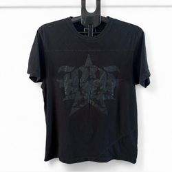 Black Graphic T-Shirt with Star Print Men’s