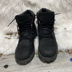 Timberland 12907 Junior 6" Premium Black NuBuck Boots - SZ 4.5 - 100% Waterproof