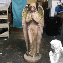 Old World Praying Angel Statue w/Mossy Finish, Décor for Gard
