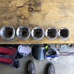 Wright 8 Point 1/2 Inch Drive Sockets 5 Piece Set 1 1/8 -1 1/16-1 Inch -15/16 -7/8