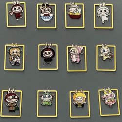 Kawaii | Cute Labubu Cartoons Characters Metallic Bookmar (Set of 12 in one box)