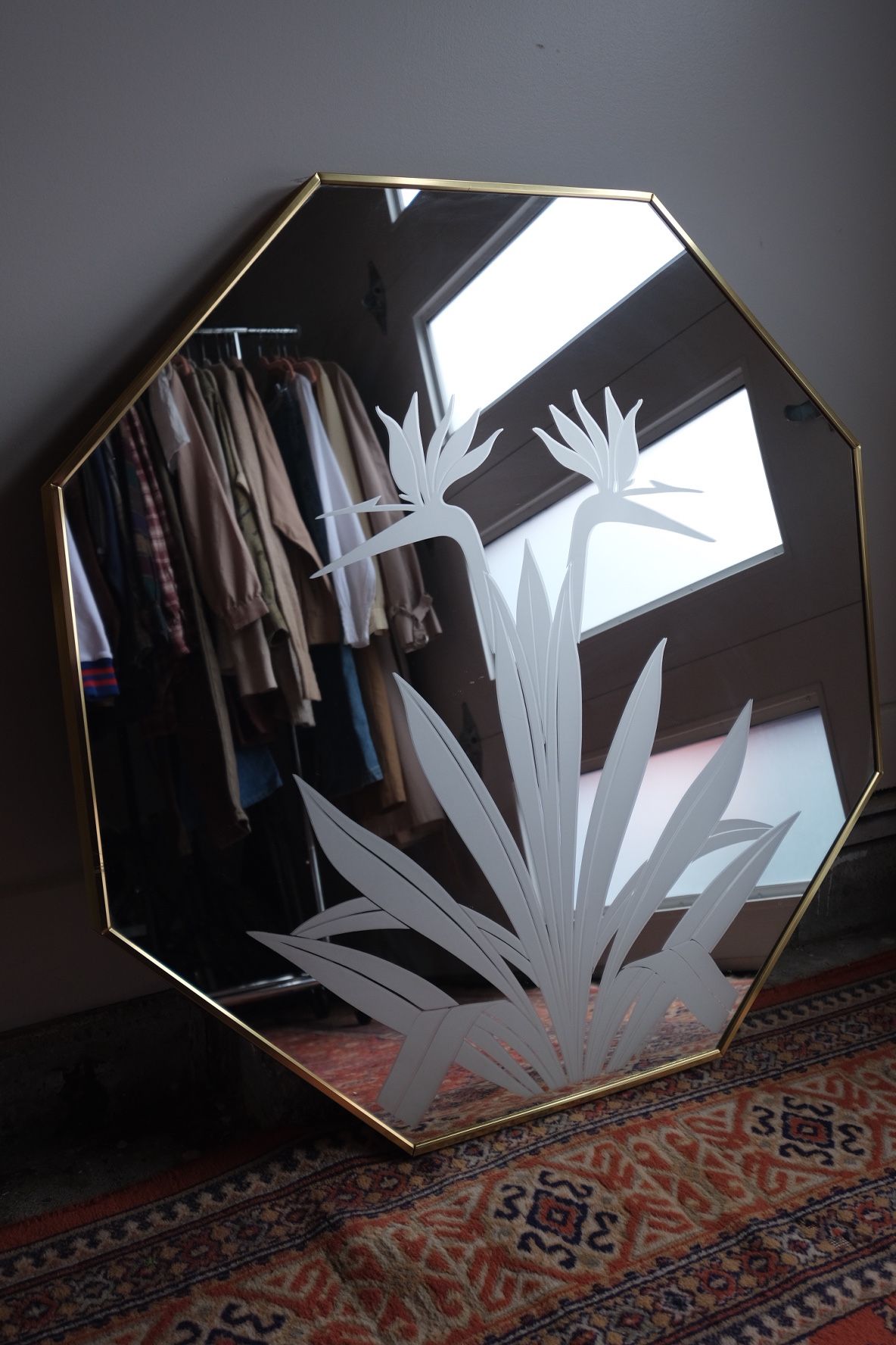 Windsor Art Products “Bird Of Paradise” Etched Glass Mirror