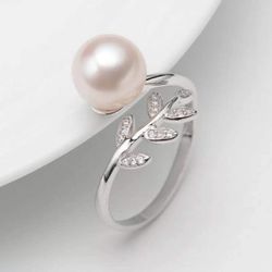 Fashion women's silver fairy Zircon ring size 8