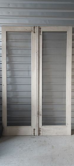 3 Vintage Tall Wood Screen Doors
