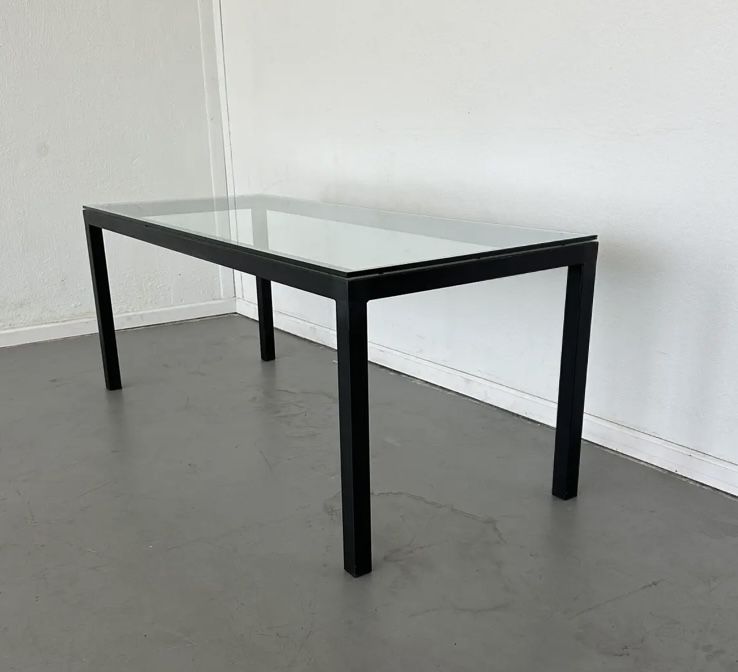 Room and Board Parsons Counter Height Table/Desk with Glass Top