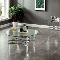 ⭐2pcs Chrome Coffee Table Set💥FREE FINANCING AVAILABLE 👍0️⃣DOWN PAYMENT 👉NO CREDIT CHECK 