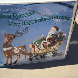 Christmas Santa Sleigh Metal