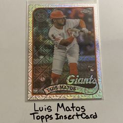 Luis Matos San Francisco Giants Outfielder Topps Short Print Insert Rookie Card. 