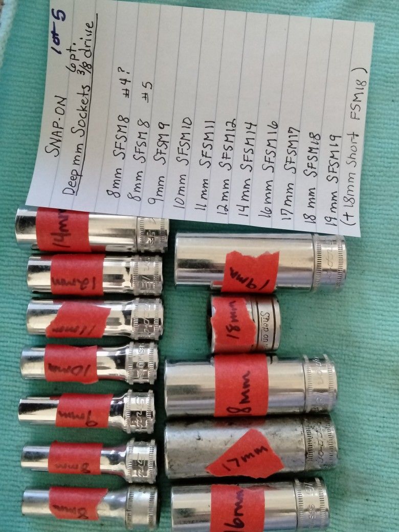 Vintage Snap-on Metric Sockets (Lot 5)