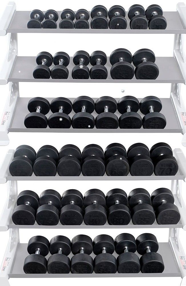 Body-Solid 5-100 lb. Round Rubber Dumbbell Set