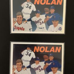Set of 2 1990 Upper Deck Baseball Heroes #18 of 18 Nolan Ryan Cards