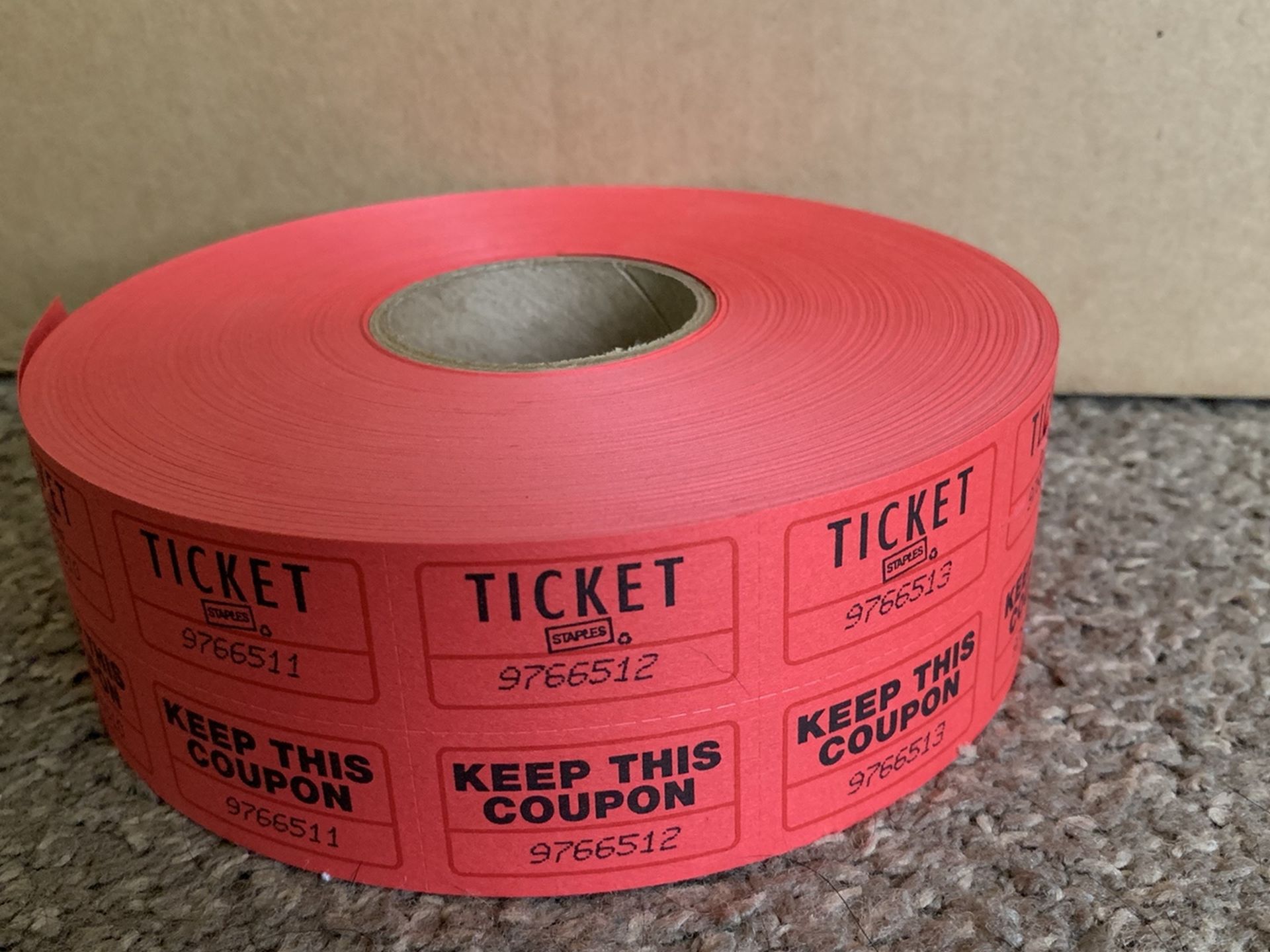Roll Of Red Raffle Tickets