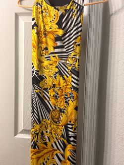 Baroque Print Sleeveless Maxi Dress
