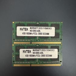 NVTEK 8GB DDR3 (4GBx2) 1600mhz