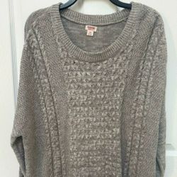 Mossimo Supply Co. Gray Cable Knit Crewneck Pullover Sweater XXL