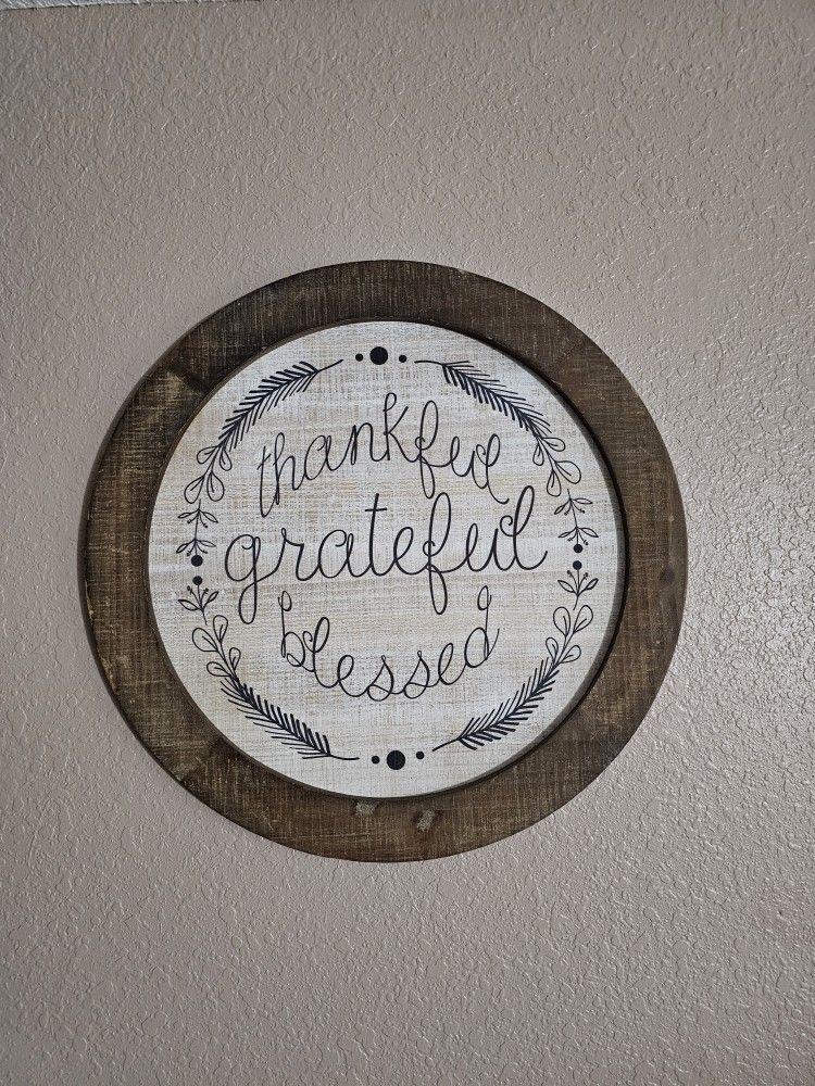 Thankful, Grateful, Blessed Decor-Wood