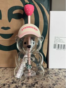 pink bearista glass cup