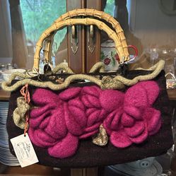 Meggie's Handmade Felted Carpet Bag ~ Stunning Craftsmanship ~New With Tags!