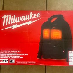 Milwaukee Men's Large M12 12-Volt Lithium-Ion Cordless Black Heated Jacket Hoodie Kit with (1) 2.0 Ah Battery and Charger