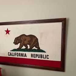 Framed Vintage California Flag