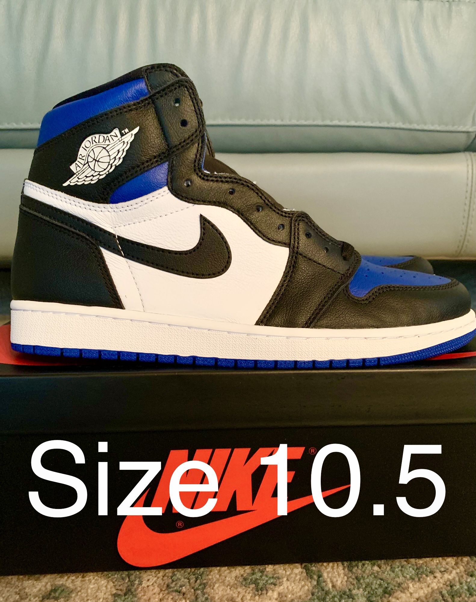 Size 10.5 - Nike Air Jordan 1 Retro Og Royal Toe