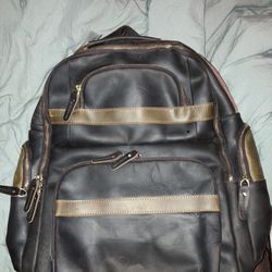 Ubant Brown Leather Backpack