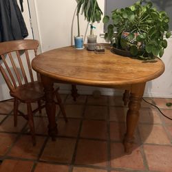 Wooden Dining Room Table, Tan 