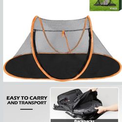 Cat Tent Outdoor, Pet Enclosure Tent Suitable for Cats and Small Animals, Indoor Playpen Portable Exercise Tent with Carry Bag(Orange)