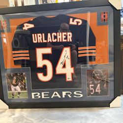 Urlacher Autograph Helmet And Jersey Framed
