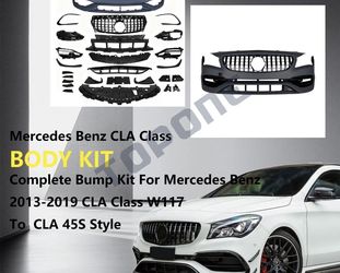 To CLA45 Front Bumper Grille Facelift Kit For 2013-2019 Mercedes CLA Class W117