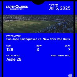 2025 San Jose Earthquakes Vs. New York Red Bull (7/5/25) Firework Show Night 