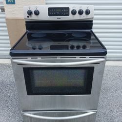 Kenmore Stainless Steel Glass Top Range Stove Oven 