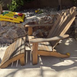 Solid Wood Adirondack With Ottoman-Need Refinishing