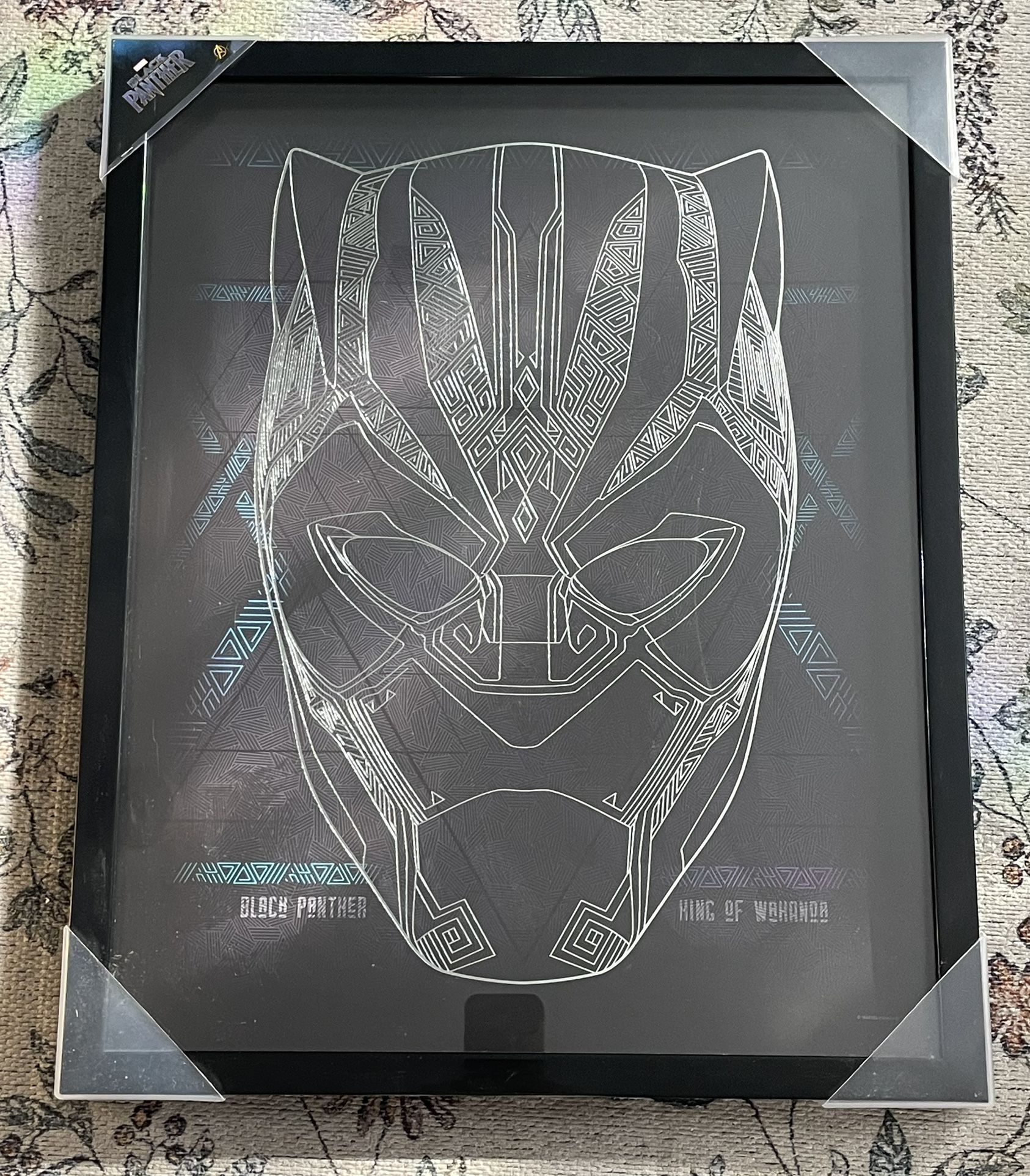 Marvel Black Panther Glass Shadowbox Blueprint Picture Wall Arth