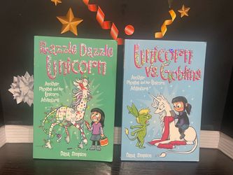 RAZZLE DAZZLE UNICORN & UNICORN VA GOBLINS PAPERBACK  BOOKS - EXCELLENT BY DANA SIMPSON