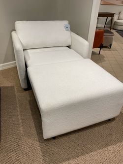 New Convertible Chair and a half white color fabric