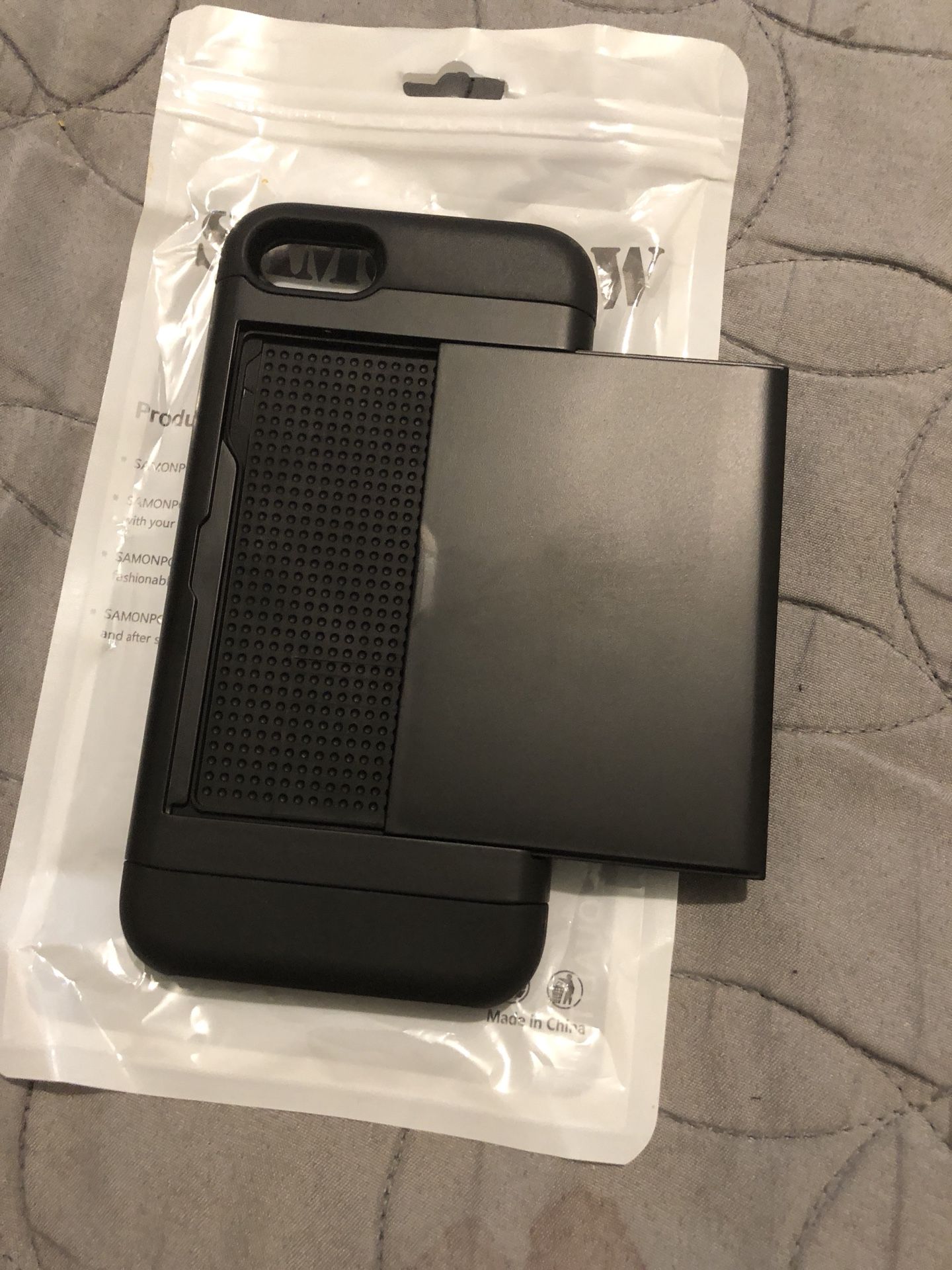 iPhone 8 case with sliding card compartment